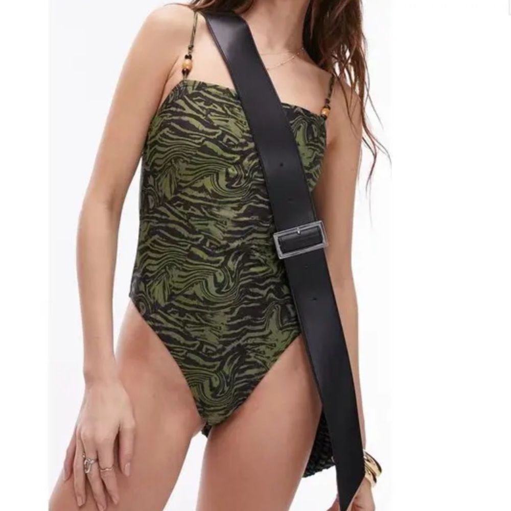 New TOPSHOP Bead Detail One-Piece Swimsuit Size 6